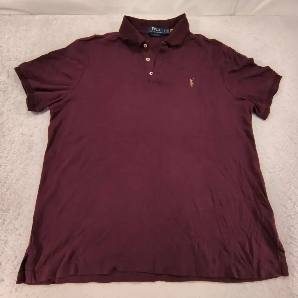 Polo Ralph Lauren Classic Fit Casual Collared Polo Shirt Men Size Large L Maroon
